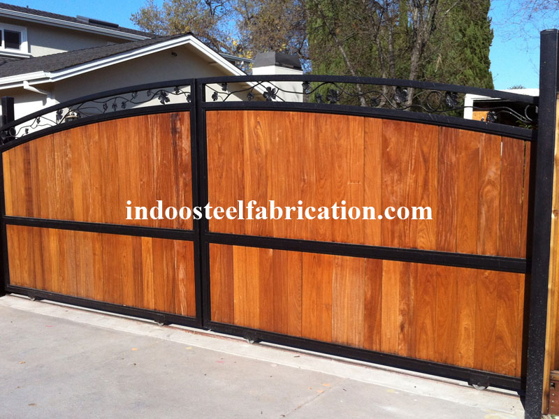 Wrought Iron Wooden Gate