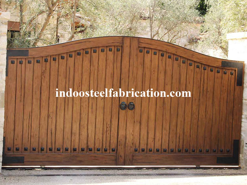 Wrought Iron Wooden Gate