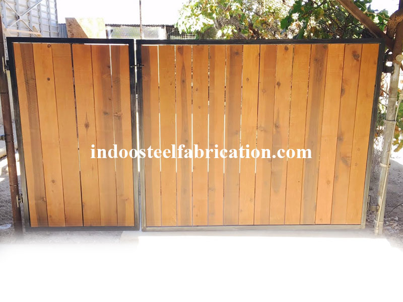 Wrought Iron Wooden Gate